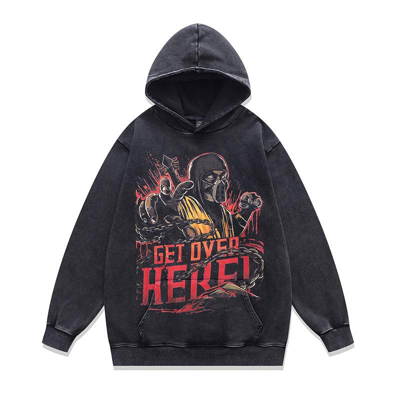 American Street Trendy Brand Y2K Cartoon Print Hoodie Men'S And Women'S Oversize Vintage Style Hoodie