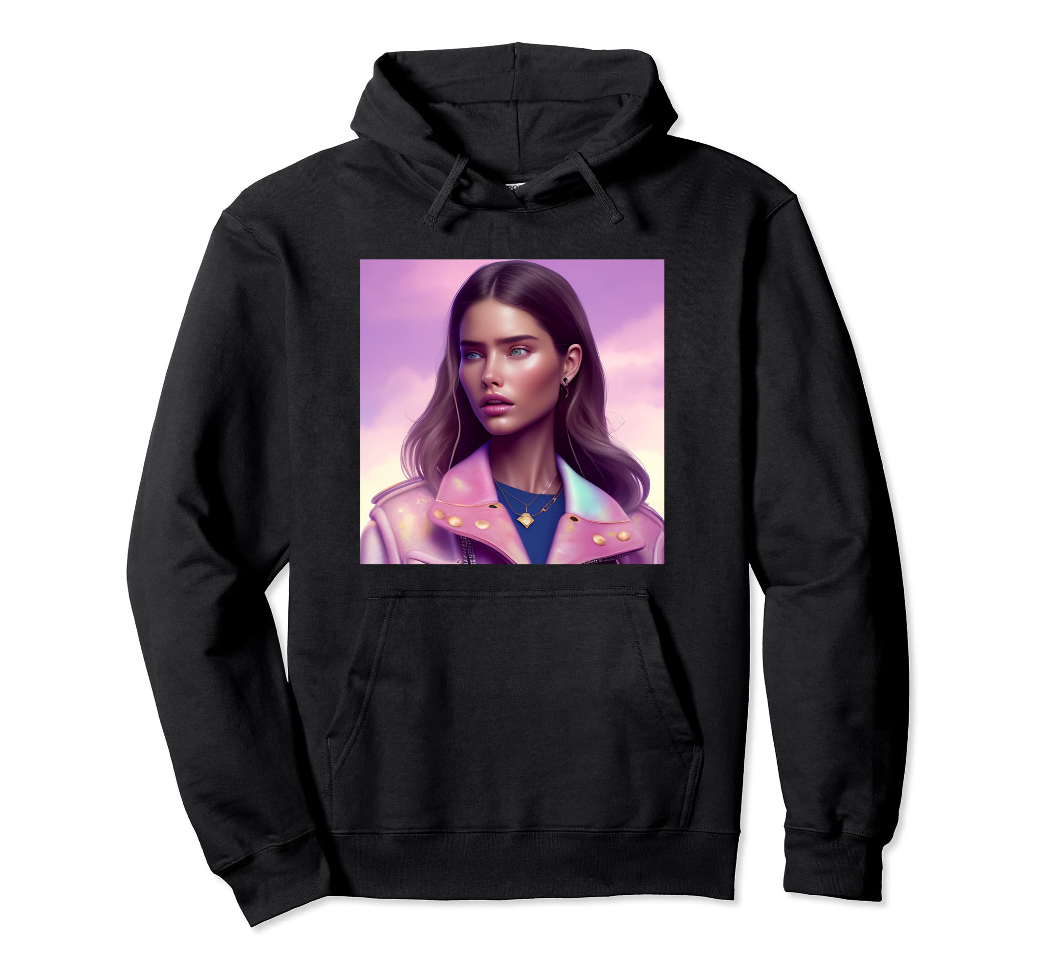 

Dreamy Dreamlike Pink Blue Leather Jacket Coat Hue Sky Parka Women s чёрный