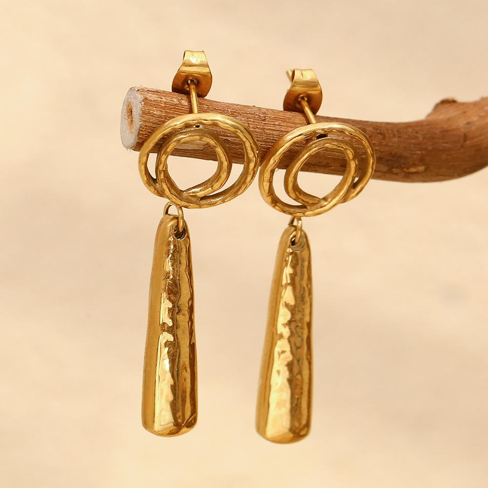 MamacitaSlay Creative 18K Gold Plated Stainless Steel Spiral Earrings, Popular Waterproof Jewelry Women's Charm Earrings Gift