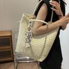 Yogodlns Elegant Ladies Straw Woven Handbag Women Holiday Beach Commute Casual Tote Top-Handle Bags Fashion Retro Shoulder Bags