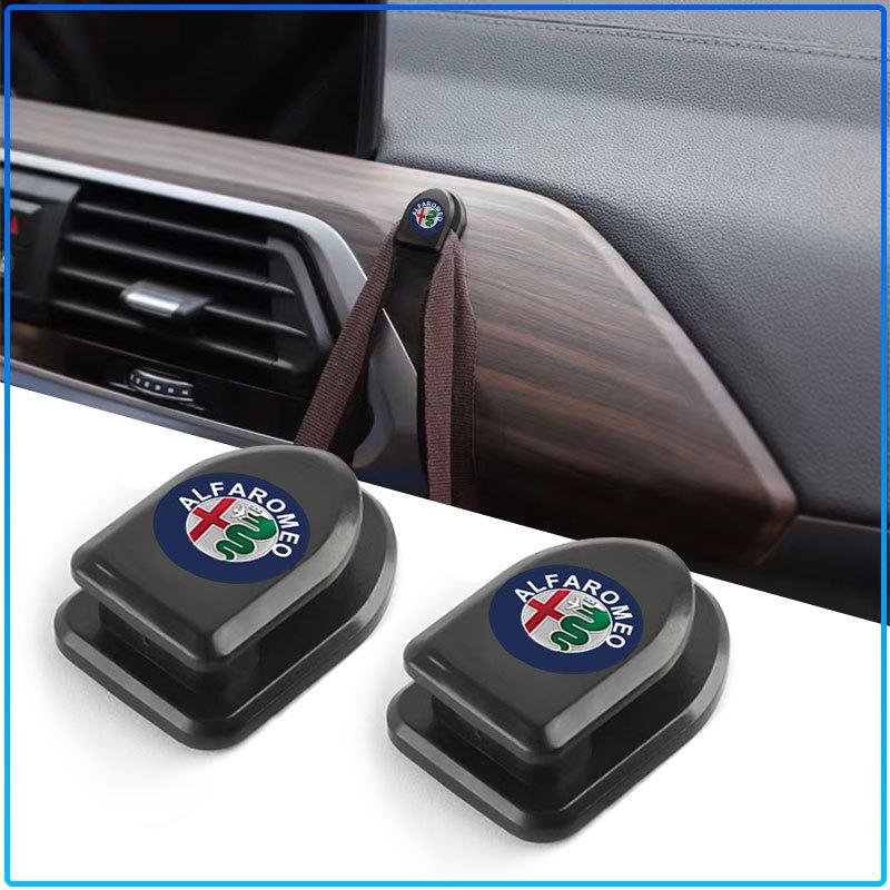Mini Car Hooks Black Self Adhesive Invisible Hooks Interior Storage Holder For Alfa Romeo 147 159 156 Giulietta Giulia Mito Spider Alpha Nheadrest