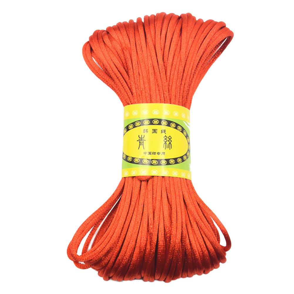 3mm 20M Chinese Knot Satin Nylon Braided Cord Macrame Beading Rattail Cords Multi-colored