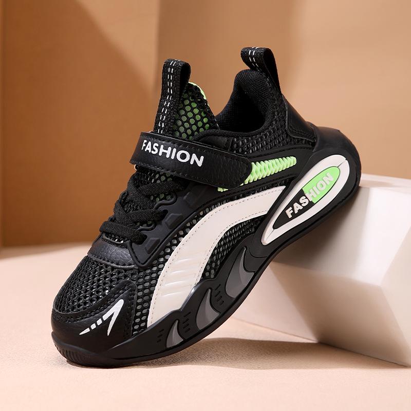 Autumn Non-Slip Breathable Mesh Boys' Sports Shoes with Soft Soles for Big Kids