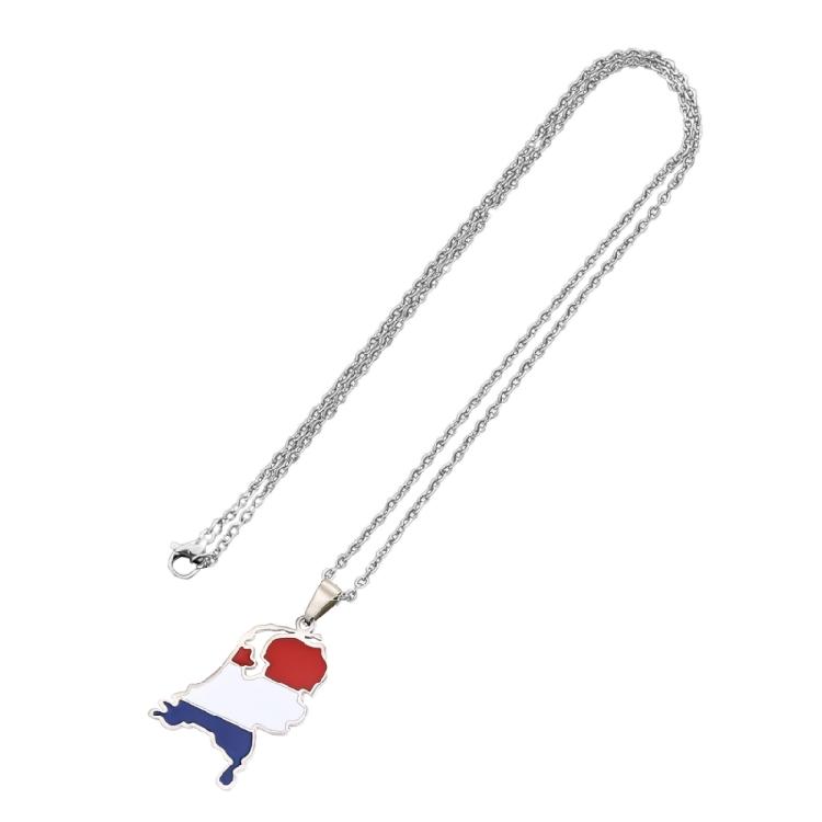 Collana Ciondolo Mappa Paesi Bassi Acciaio Inossidabile Fascino Bandiera Catena Collo Gioielli