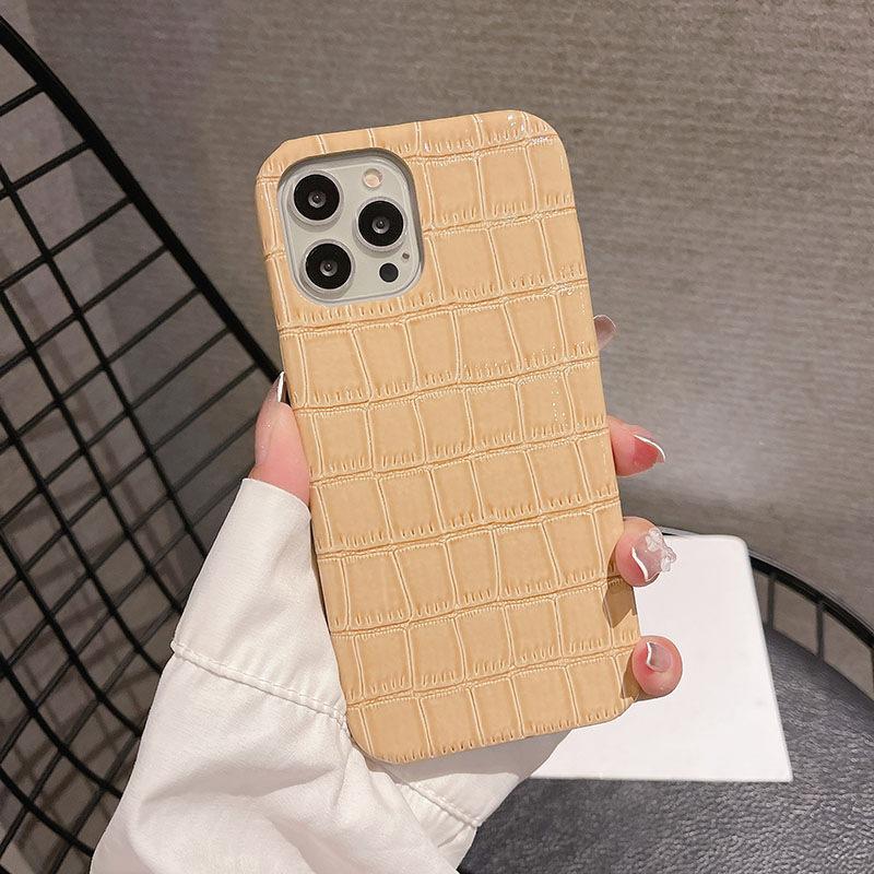 Creative IPhone14 Half-bag 13 Anti-drop 12 Crocodile Pattern Leather Case Suitable for Apple 15promax Phone Case