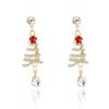 Christmas Atmosphere Star And Tree Drop Dangle Earrings With Electroplated Zinc Alloy For Women