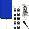 10 sztuk wtyczek przeciwkurzowych USB C, Osłony przeciwkurzowe USB typu C, Zestaw wtyczek przeciwkurzowych do interfejsu telefonu komórkowego, Zawiera wtyczki przeciwkurzowe, Sznurek, Szczoteczkę do czyszczenia