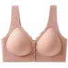Light Green Ribbed Wireless Bra with Front Closure and Wide Straps