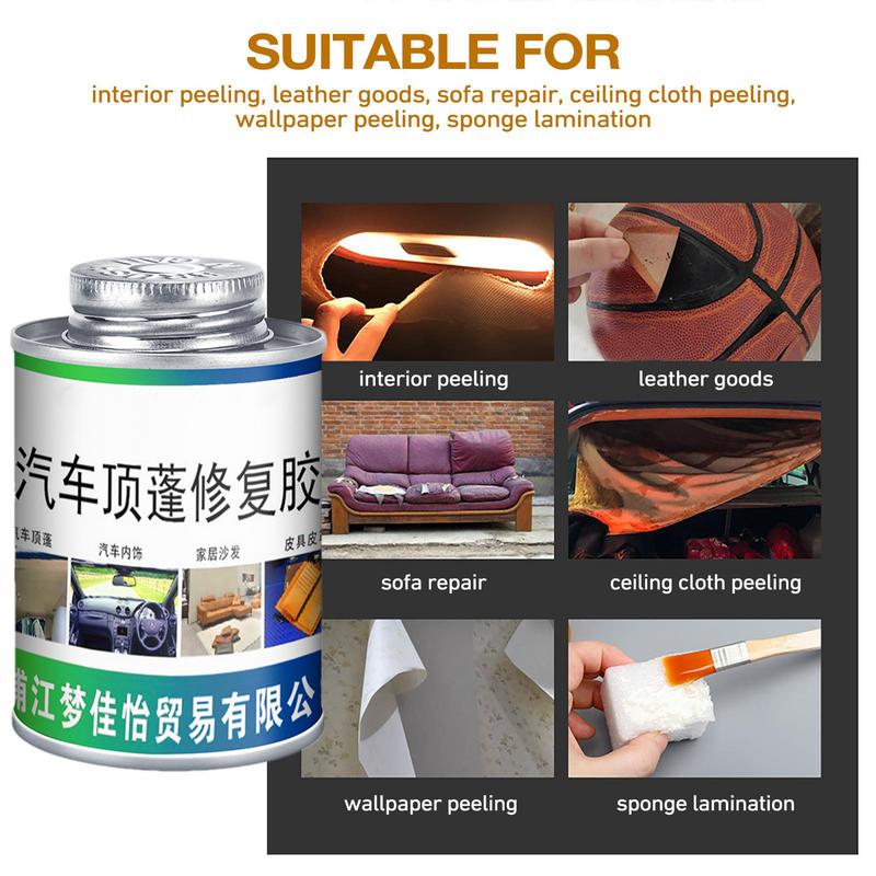 Car Roof Liner Repair Glue 100ml Multifunctional Fabric Adhesive Glue With Brush Liquid Glue Upholstery Fabric Strong Adhesive