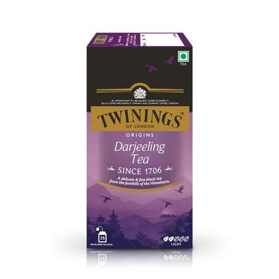 Twinings Darjeeling Tea, 25 Teabags | Pack of 1 | Premium Black Tea| Light Strength| From Darjeeling's Finest Estates| Light & Delicate Flavour