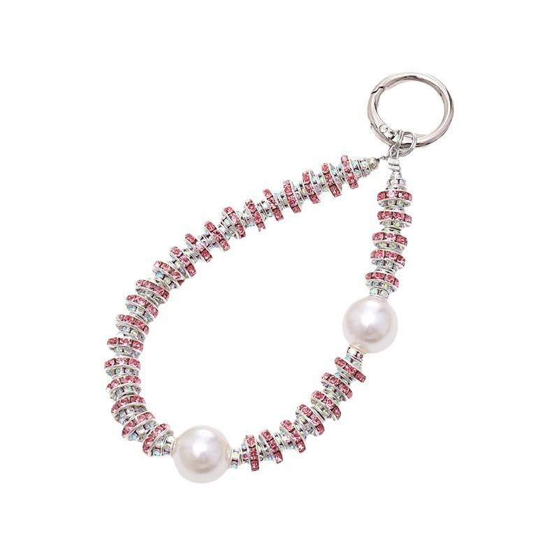 Light Luxury Rhinestone Pearl Phone Wrist Strap and Keychain