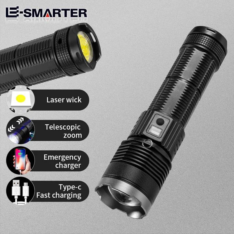 High Power Upgrade Laser LED Flashlight USB Charging Zoom Aluminum Alloy Leadership Torch Best Camping Outdoor Flashlight