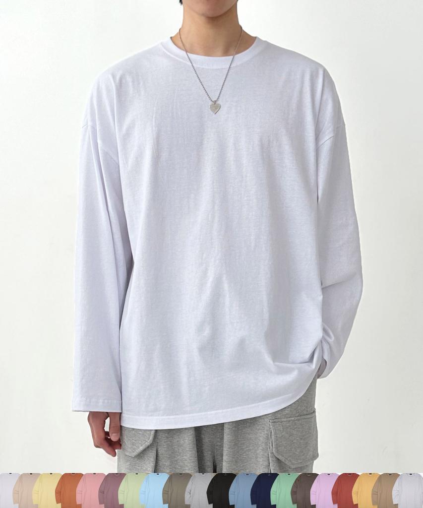 UMM 20-Color Plain Cotton Oversized Long Sleeve Tee (Type C)