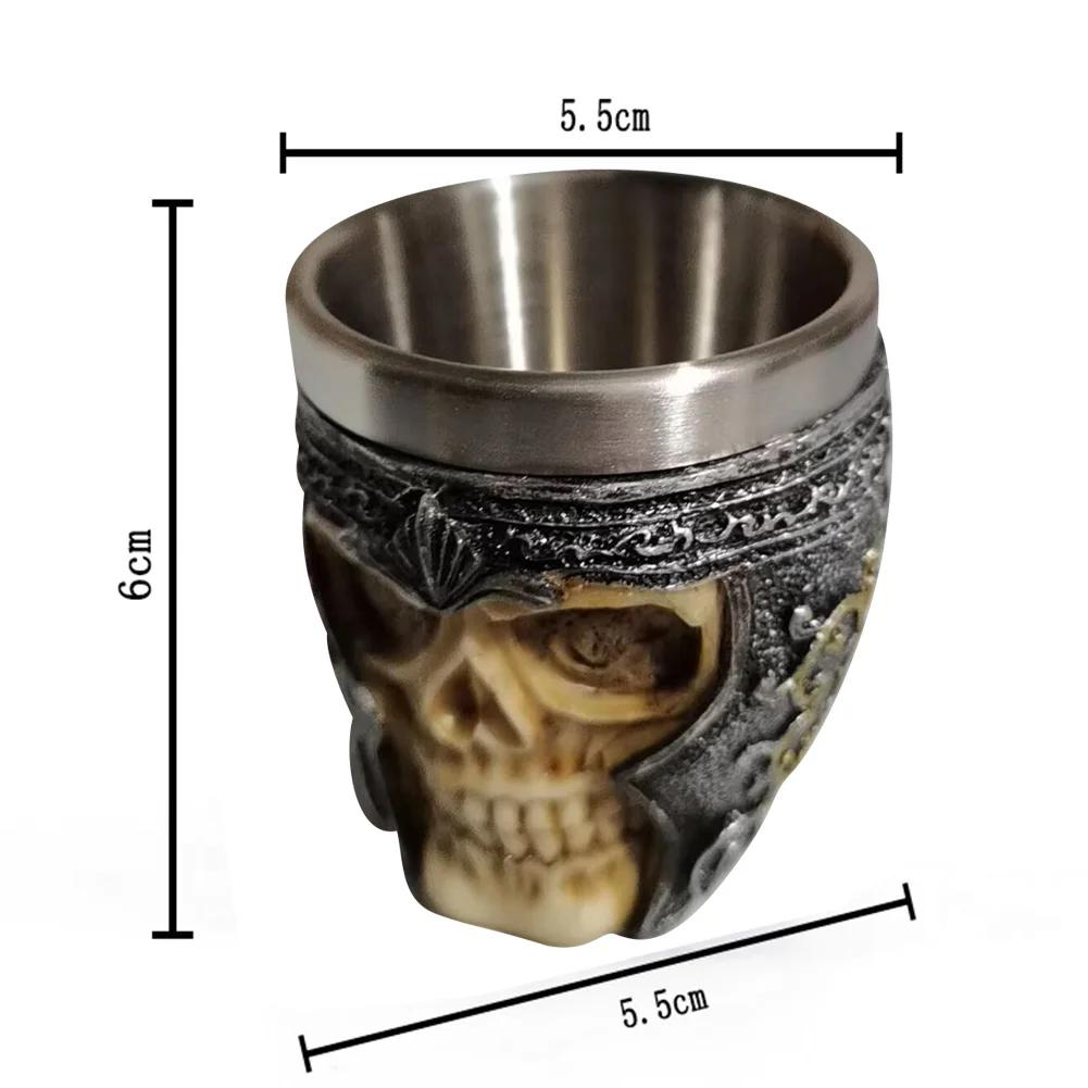 Cană de bere cu craniu din rășină, ceașcă de cafea din oțel inoxidabil 3D, cești de vin, ceai, pub, bar, băuturi, cană cu apă, ceașcă de cafea, cadou pentru decorarea casei