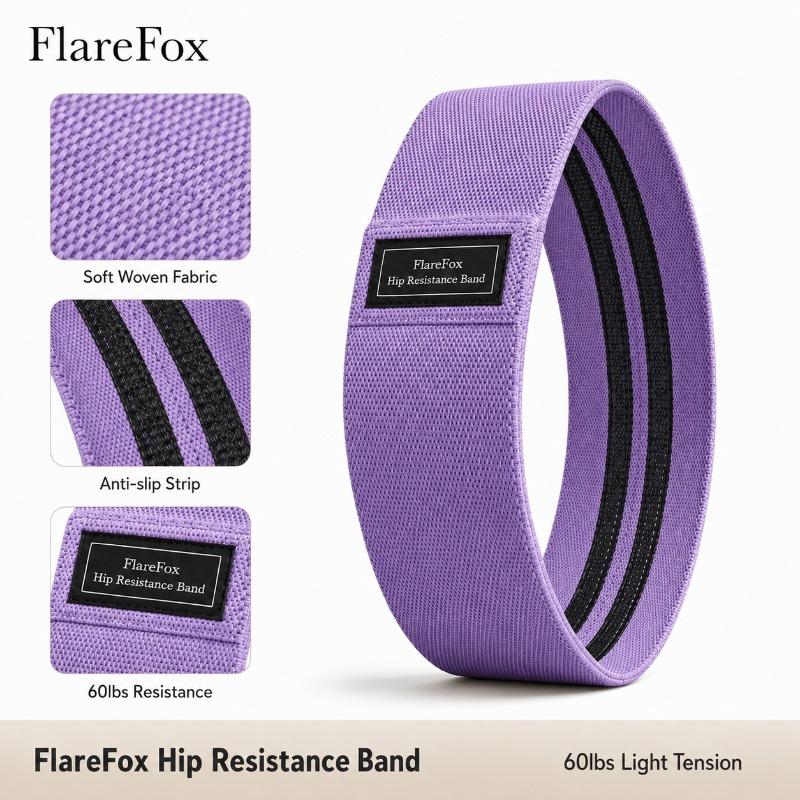FlareFox Yoga Fitness Resistance Bands Squat Glute Strength Training Pilates Knitted Butt-Shaping Ring Home Gym Equipment 3
