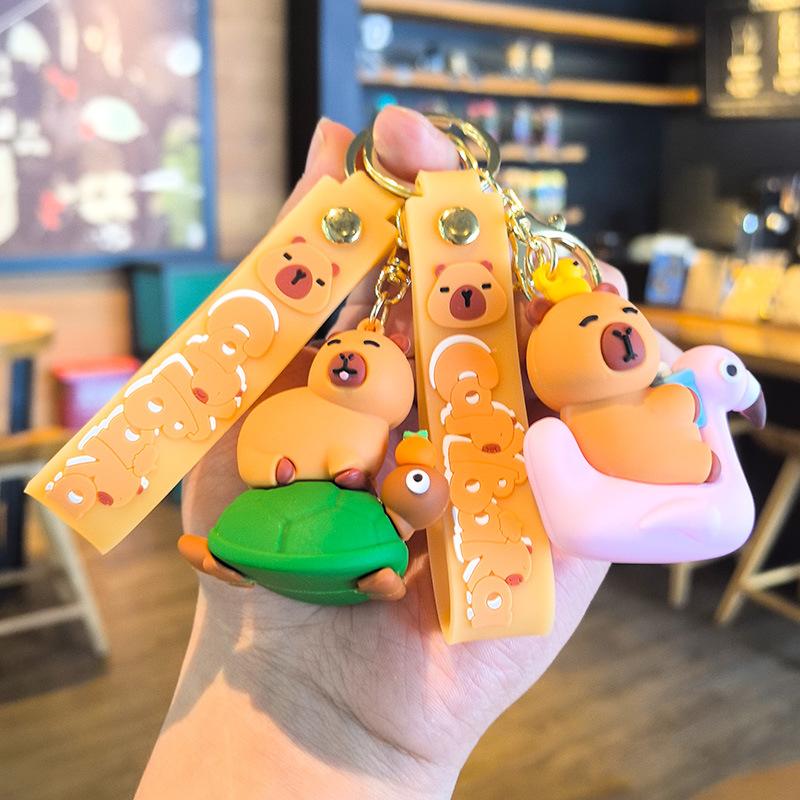 15th Generation Cute Cartoon Capybara Keychain Doll Machine Cute Piggy Christmas Gift Small Present Personalized Gifts Fashion