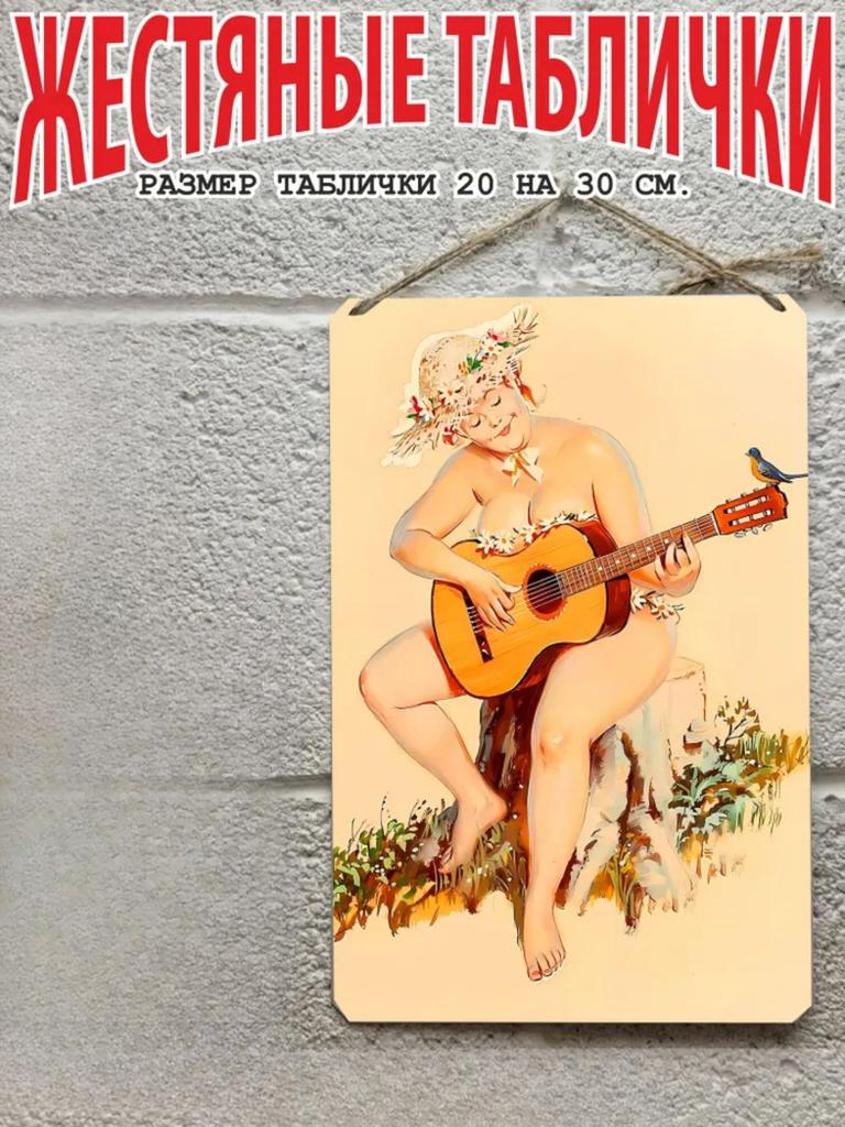 Hilda the Plus Size Pin Up Metal Poster 20x30cm, Vintage Retro Wall Art Decor