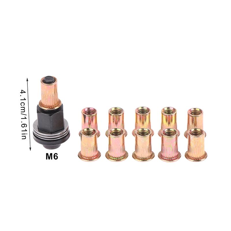 11Pcs/set Carbon Steel M3 M4 M5 M6 M8 M10 M12 Hand Manual Riveter Nut Adapter Tool For Home Renovations And Auto Repair