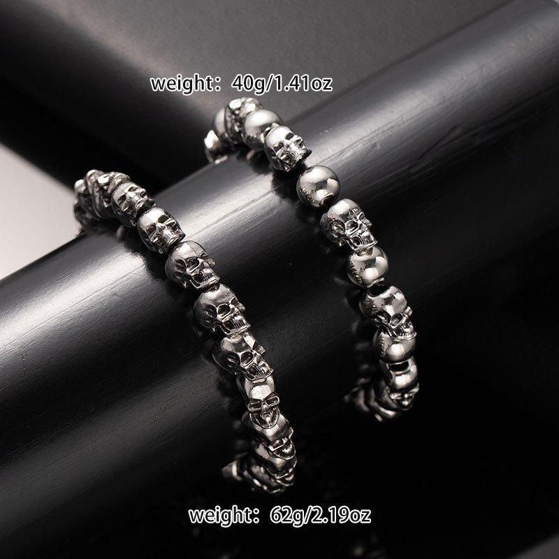 Retro Punk Skull Bracelet: Men's Trendy Cool Dark Style