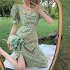 Summer Plus Size Floral Dress With V-neckline And Puff Sleeves Perfect For Any Occasion
