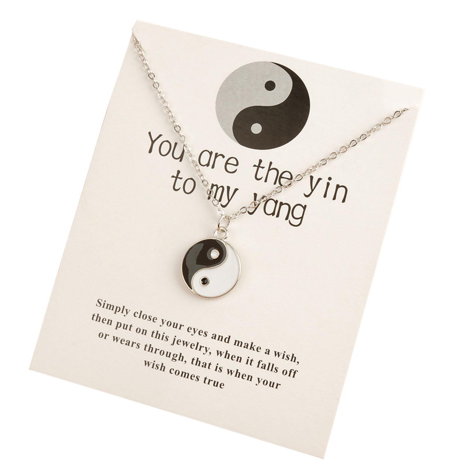 European and American Chinese Style Tai for Chi Yin Yang Bagua Card Necklace Gif 1