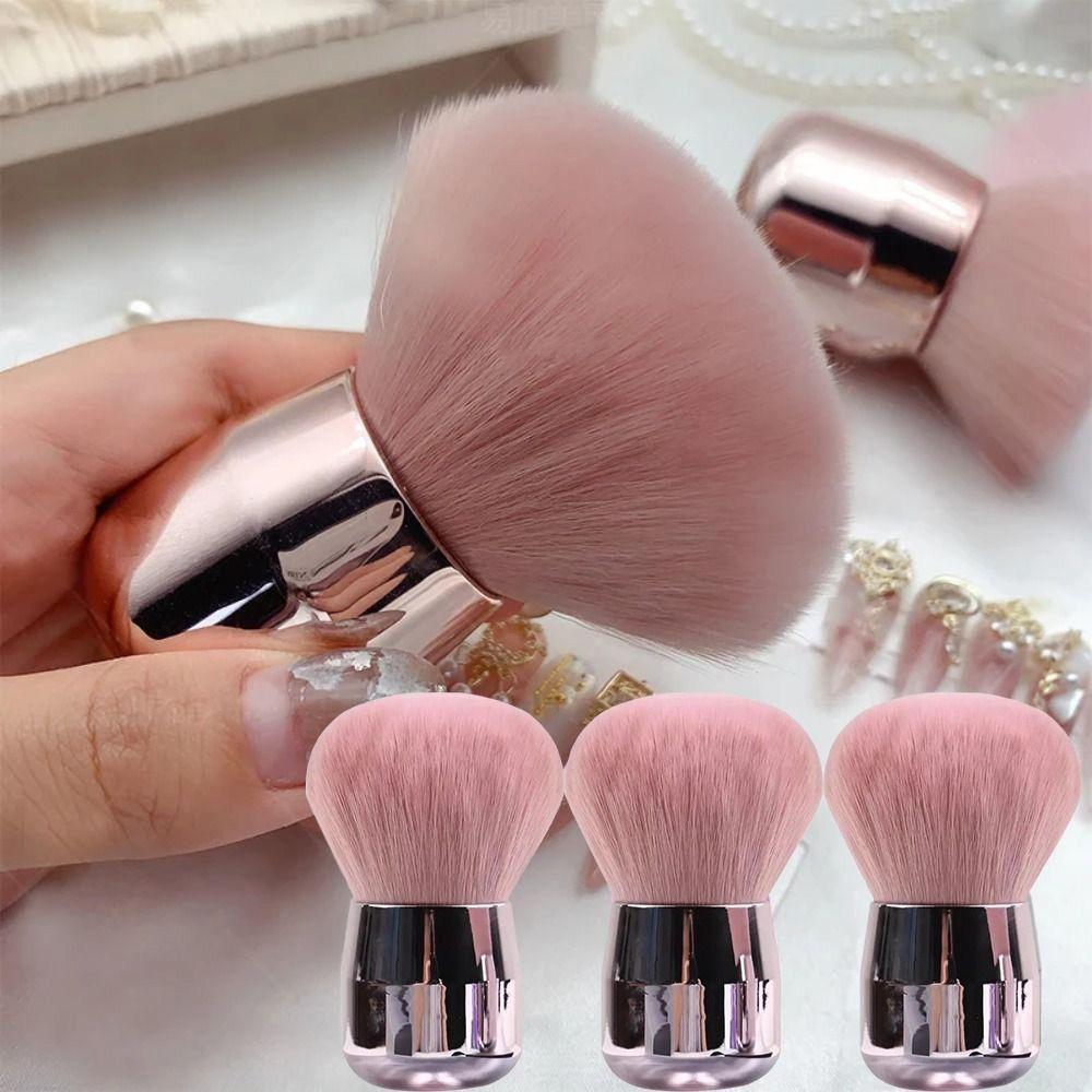 Portable Mushroom Powder Brush Soft Bristles Nail Cleaning Brush New Gel Dust Brush  Makeup Tool