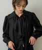 WIOE Mien Ruffle Tie Blouse_Black