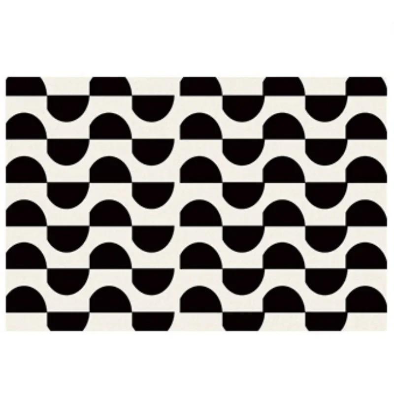 Light Luxury Rugs for Bedroom Black White Plaid Living Room Decoration Carpet Fluffy Soft Study Rug Home Thicken Plush Floor Mat