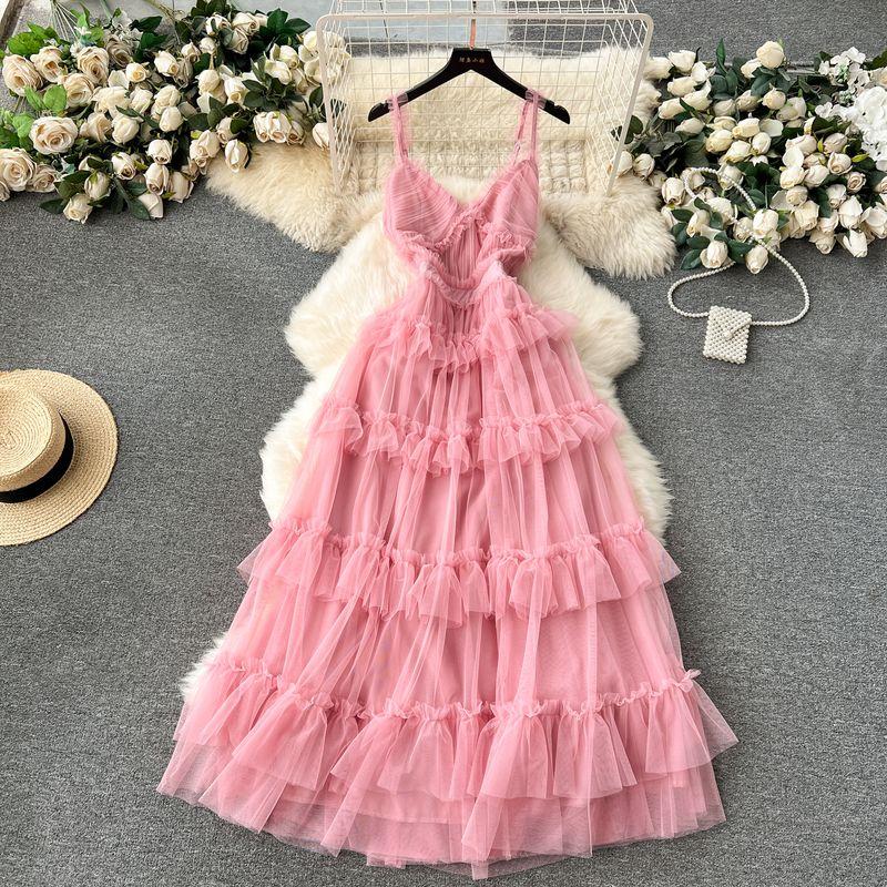 

Платье-слинг Silm Long Fairy из сетки Pink One size