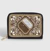 Bohemian Style PU Zipper Card Holder & Coin Purse with Butterfly and Flower Design