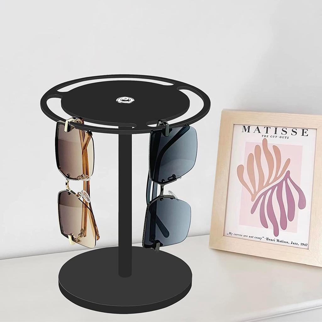 360-Degree Rotating Acrylic Glasses Display Stand For Women Men Clear Eyewear Holder Rack Desktop Organizer Sunglasses Holder
