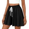 Pantaloncini da Donna Estate Moda Vacanze al Mare Abbigliamento Casual Vita Alta Gamba Larga Pantaloncini con Volant