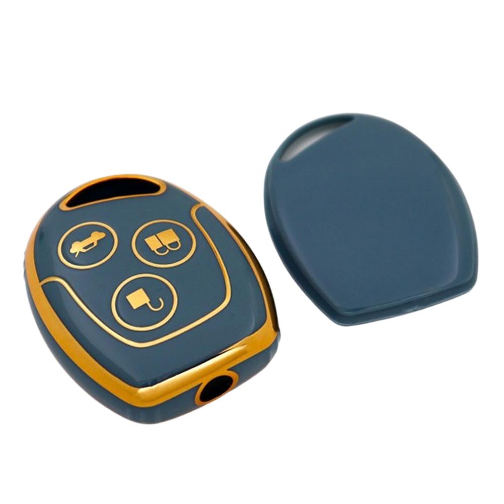 TPU autosleutelhouder voor Ford MONDEO FIESTA FOCUS C-MAX S-MAX TRANSIT KA GALAXY met 3 knoppen.