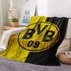 Borussia Dortmund Logo Print Flannel Blanket, High Quality Comfortable for All Seasons, Home Decor, Warmth and Comfort, Perfect for Christmas Gifts