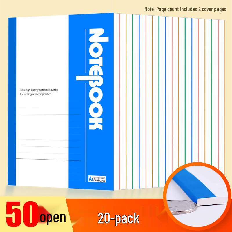 20er-Pack B5 Notizbücher mit Softcover - A5 Schreibwaren für Schüler und Tagebücher