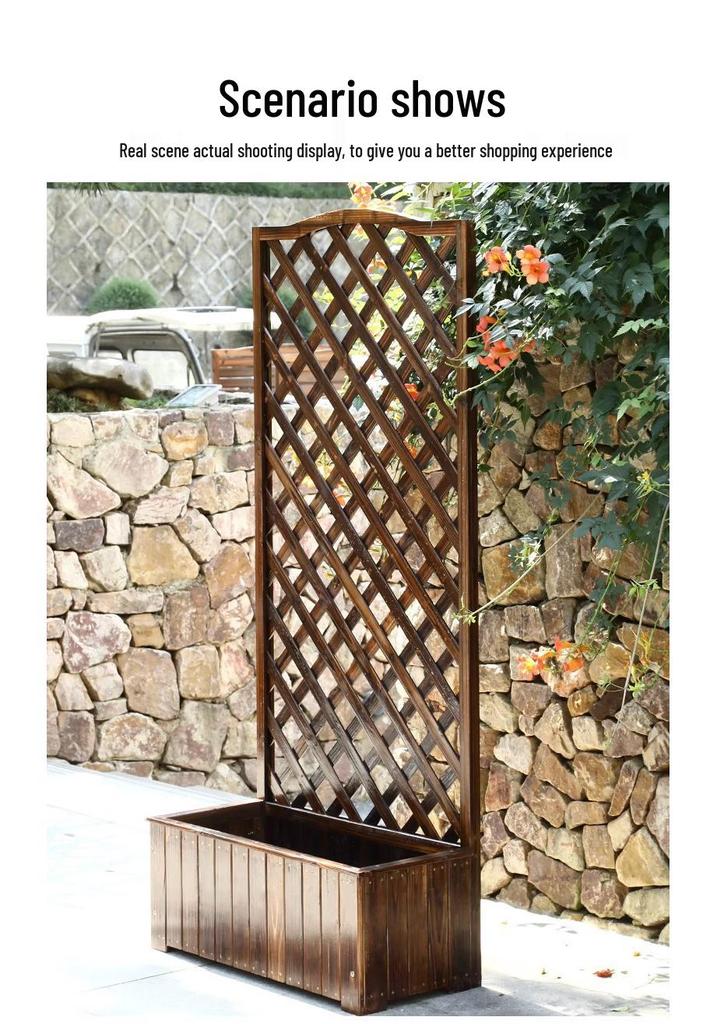 Anti-corrosion Wooden Trellis & Planter Box for Balcony Gardens