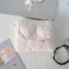 Cute Style Quilted Card Case  ID Case  Multi-function Flip Snap Storage Bag  Portable Coin Purse  Bluetooth Headset Bag