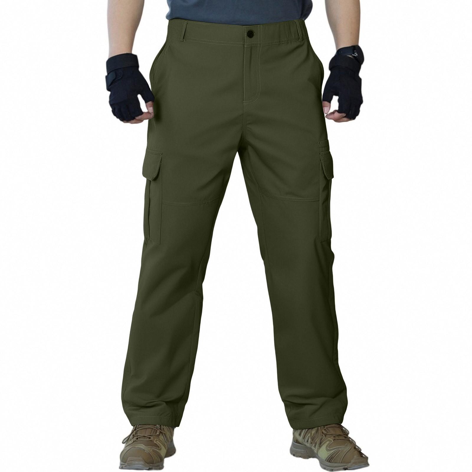 

Мужские Оксфорд Водонепроницаемая Ткань Многокарманные Однотонные Свободные Рабочие Брюки Длинные Брюки M