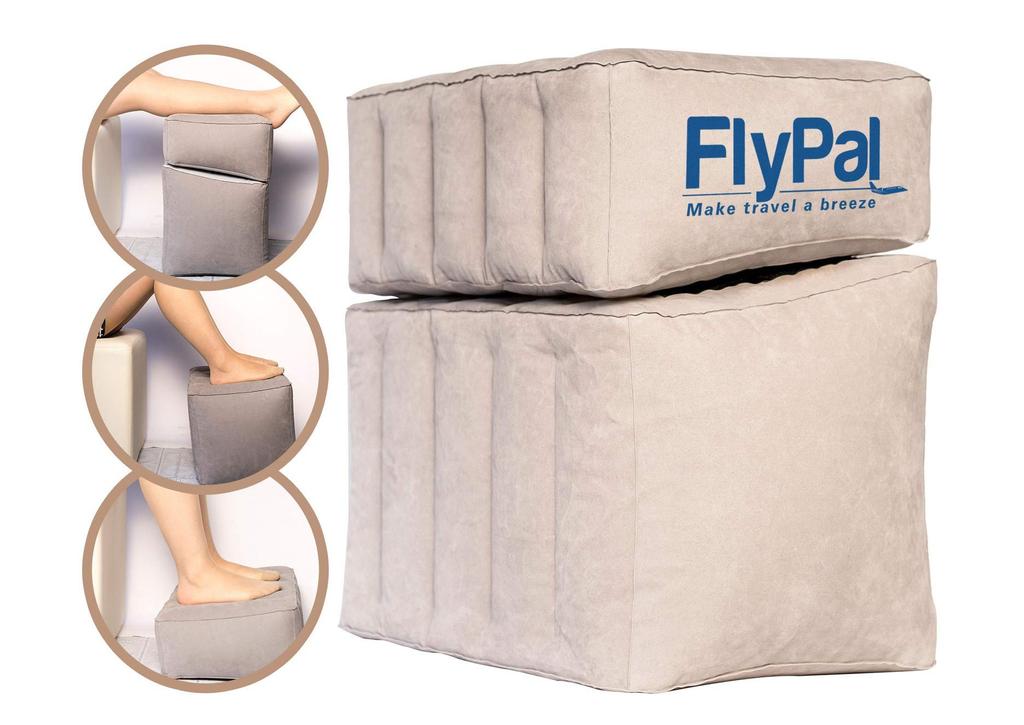 Flypal Air Leg 3 Levels Footrest, Ottoman, Pillow, Relaxing, Airplane, Car, Travel, Portable, Kids,