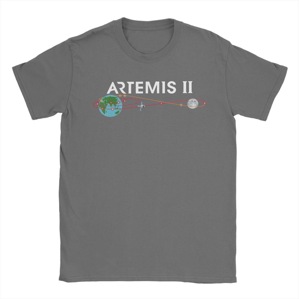 Artemis Route Map SLS Rocket Launch Mission To The Moon TShirt T Shirts Short Sleeve YK Fun Tops Summer Cotton Clothing