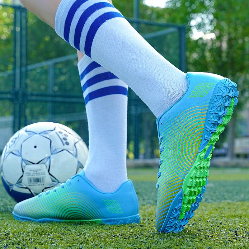 Adult & Youth Unisex Studded Football Shoes - Breathable, Durable, Artificial Turf TF Kicking Shoes for Training