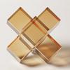 Minimalism Cross Crystal Ornaments Transparent Geometric Square Crystal Statue Desk Decoration Frosted Glass Crafts Sculpture