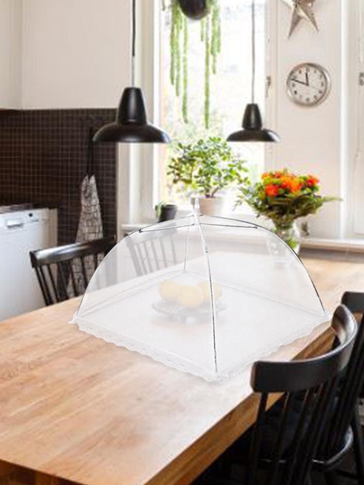 Food Cover Mesh Food Cover Insect Proof Protective Dish Covers Folding Washable Flies Table Cover Square Dish Cover For Kitchen