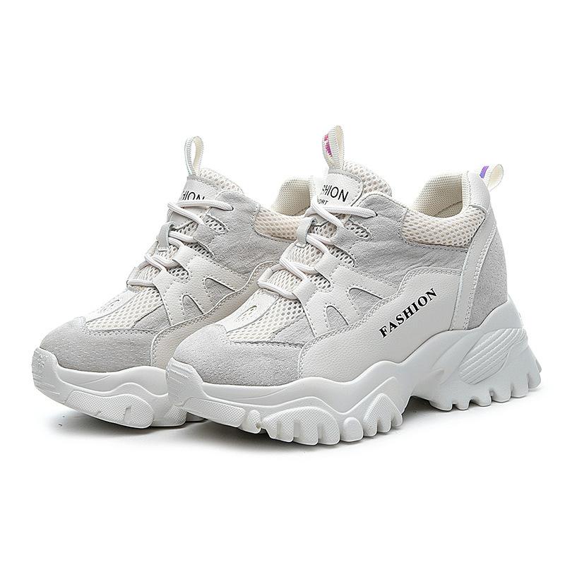 CM inner height increase new summer single shoes breathable mesh sports casual dad shoes 34 белый