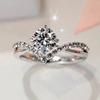 Huitan Wedding Band Eternity Rings Women Brilliant Round Zirconia Luxury Engagement Rings Thin Elegant Female Jewelry