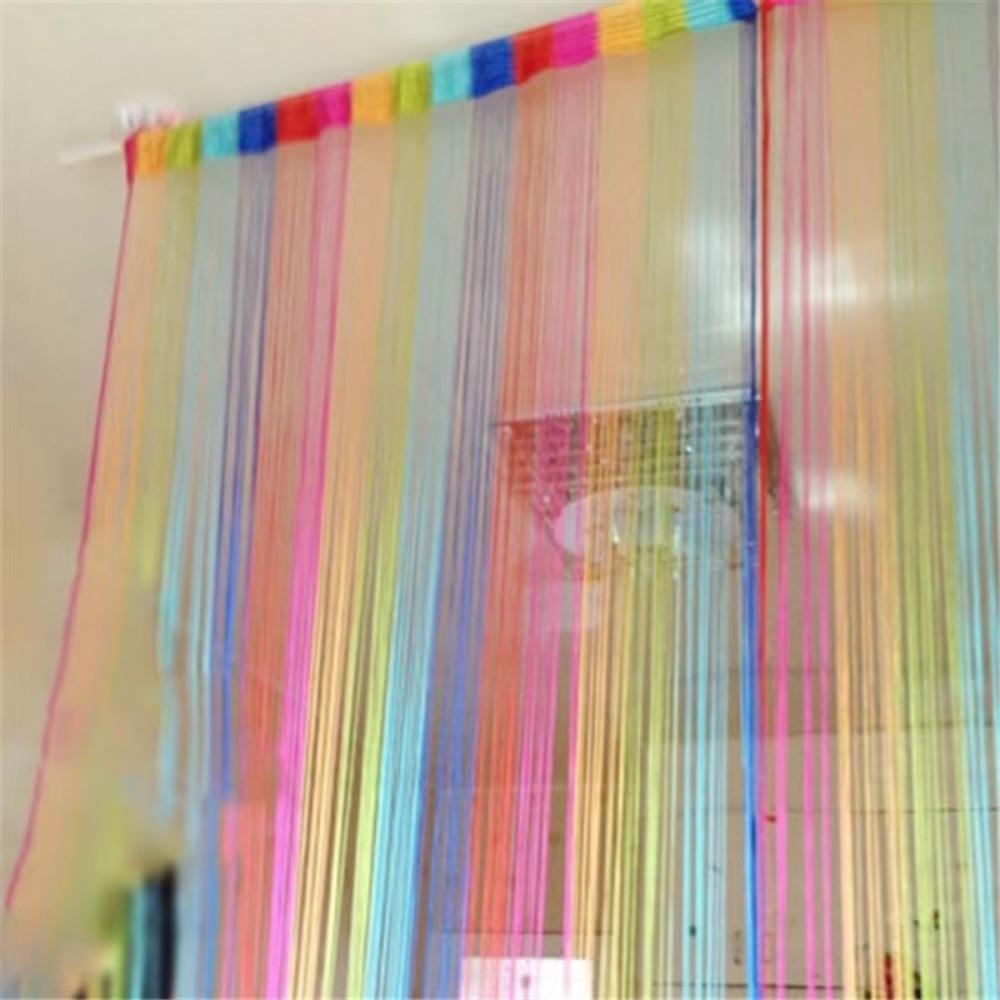 Low-elastic yarn Thread Door Curtains 200*100cm Panel Tassel Curtain Door Wall Window