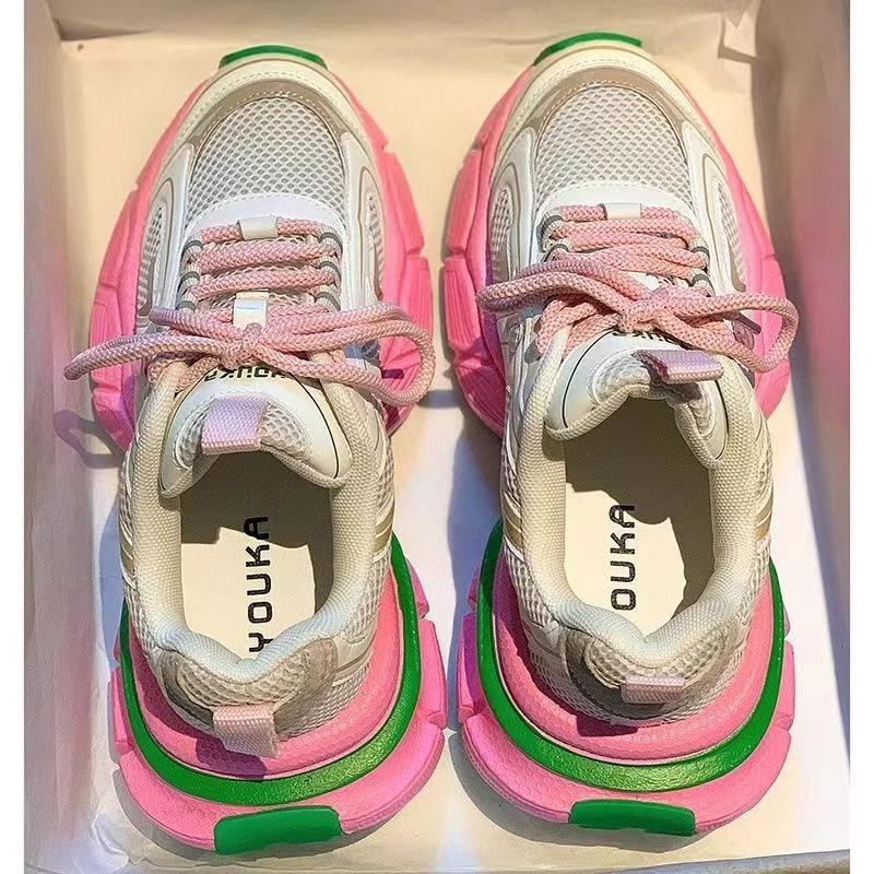 Schuhe für Damen, lässige Sneaker, Plateau-Sneaker, Fling Sneakers, Zapatos De Mujer Basket Lace-Up Casual Chunky Shoes, Übergröße 43