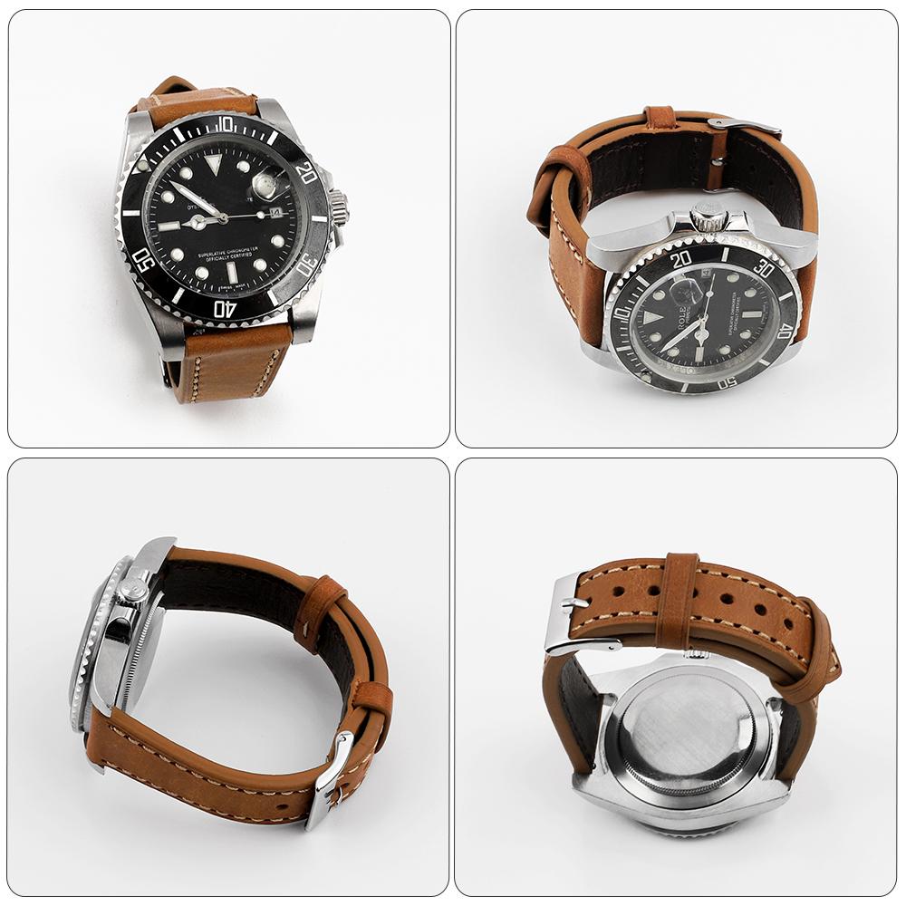18mm 20mm 22mm Retro Nubuck Leather Strap Quick Release Bar Wristband Brown Green Coffee Men Women Universal Bracelet Watch Band