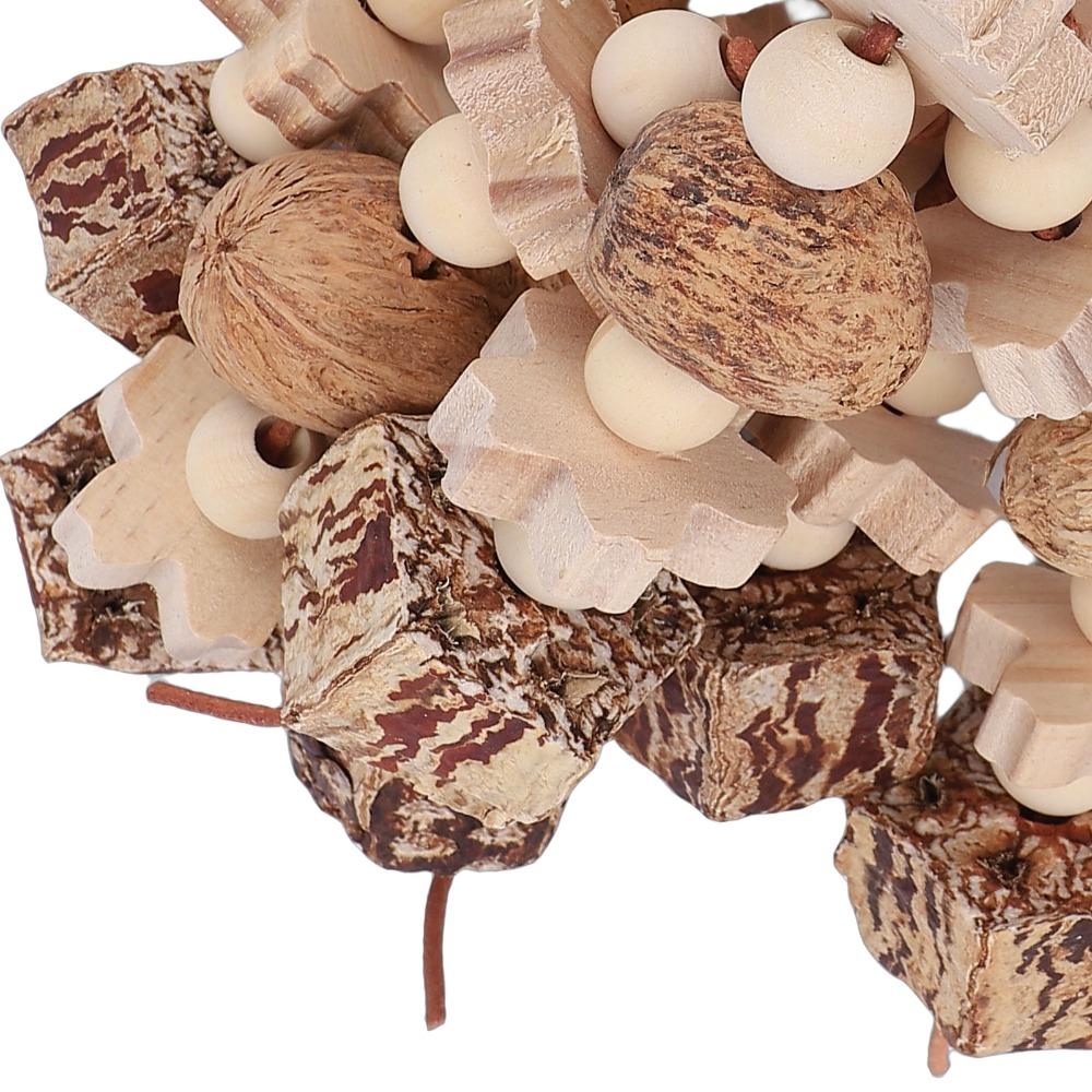 Beech Wood Wooden Chewing Toy Nut Grinding Texture Hanging Hanging Bird Toy Beak Grinding Interactive Play