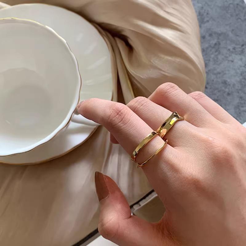 Fashion Ins Wind Simple Ring Female Personality Design Sense Multi-layer Opening Index Finger Ring Tide Finger Rings  Creative Geometric Party Jewelry